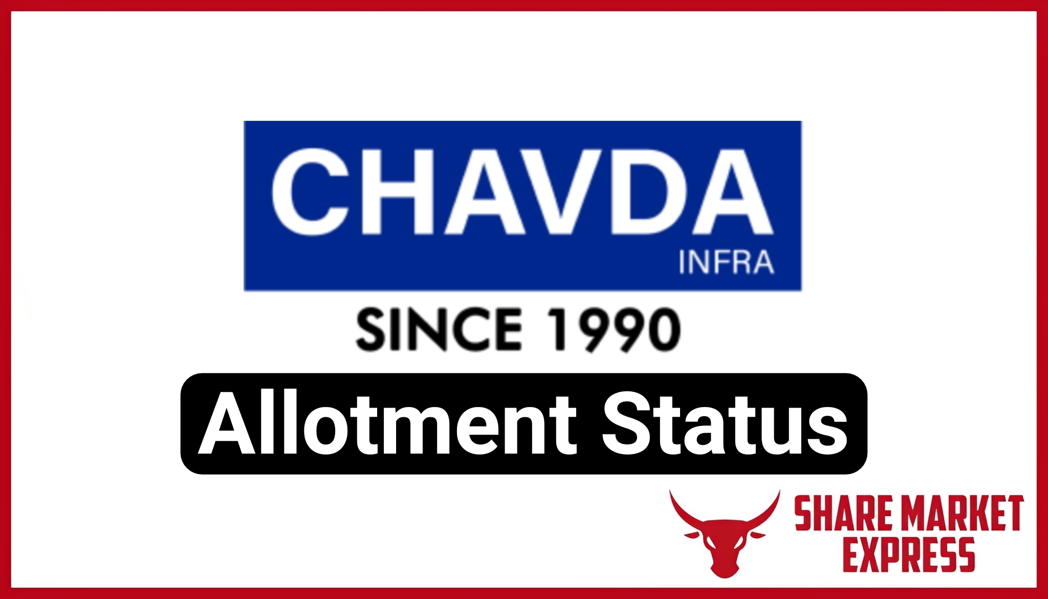 Chavda Infra IPO Allotment Status Check Online (Link)