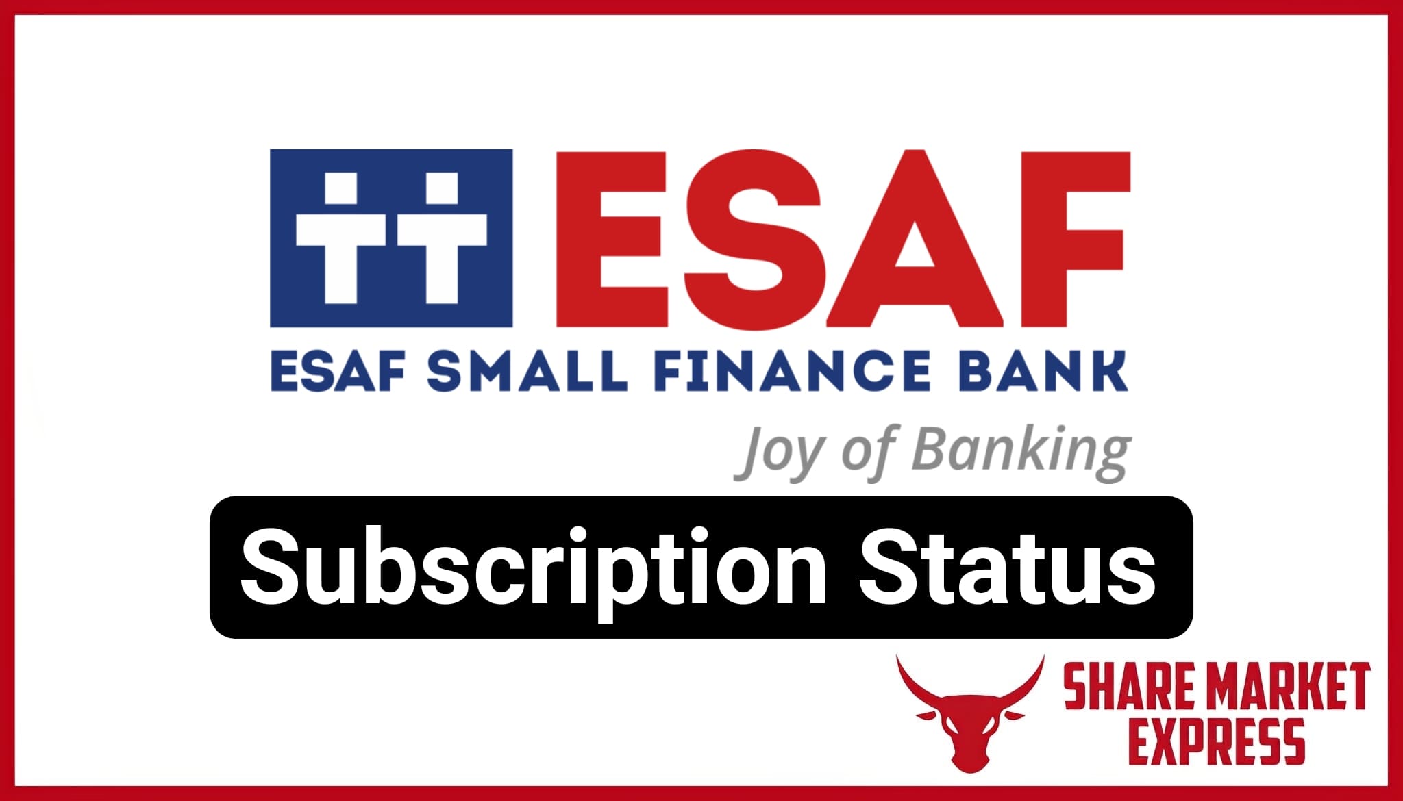 ESAF Small Finance Bank IPO Subscription Status (Live)