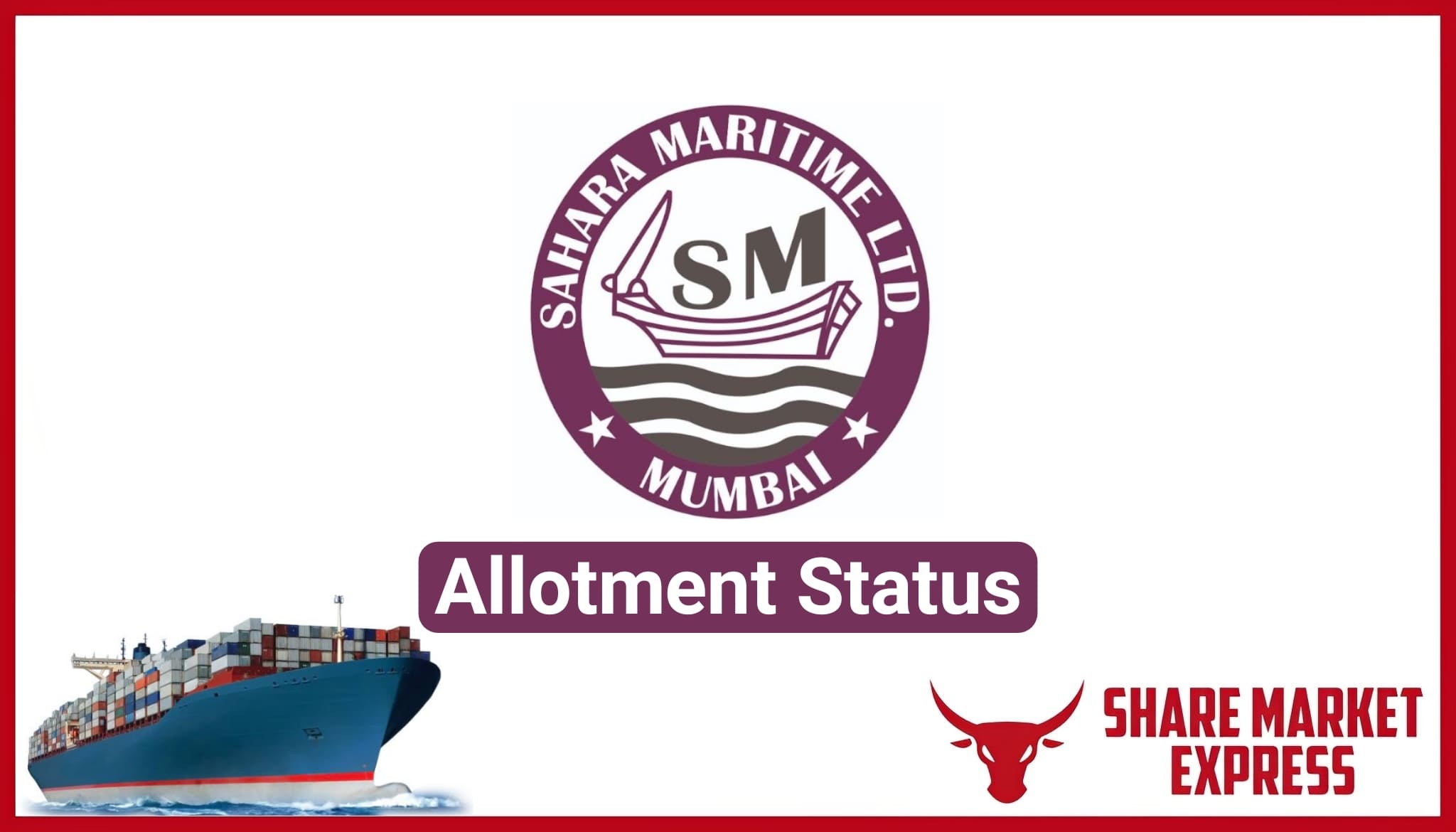 Sahara Maritime IPO Allotment Status Check Online (Link)